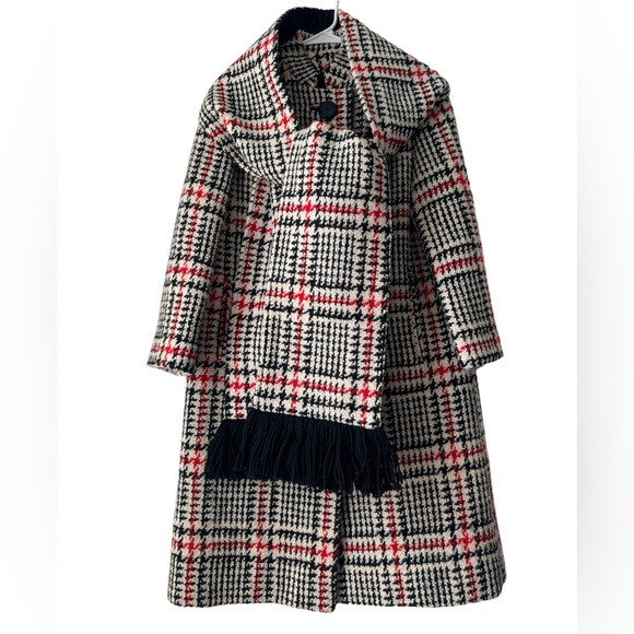 That Young Leeds Look Jackets & Blazers - THAT YOUNG LEEDS LOOK Vtg 30’s-60s Houndstooth Wool Jacket Women Coat XS/S Scarf